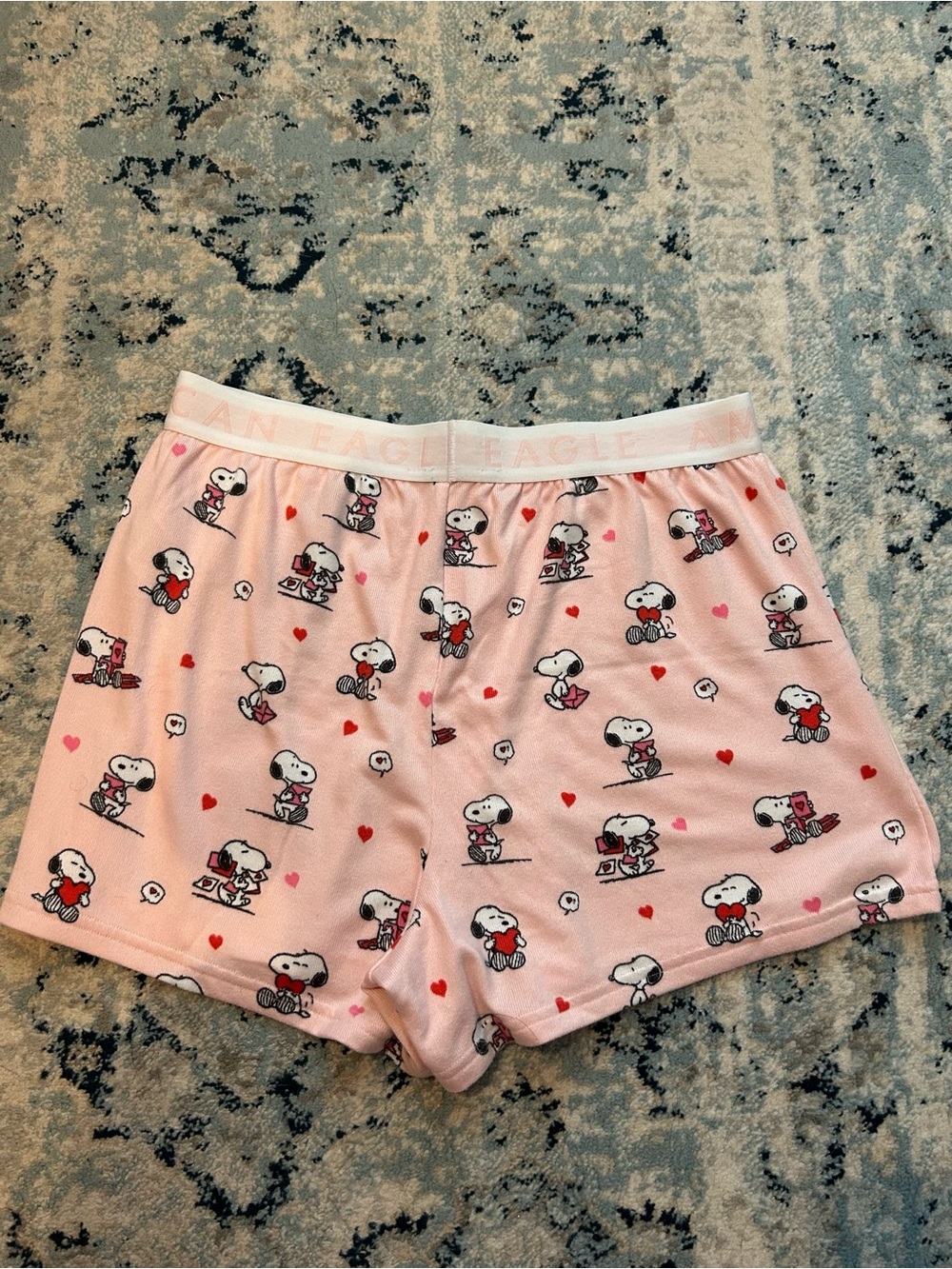 American Eagle Outfitters Pink Snoopy Heart Cropped Pajama Set - Picture 5 of 8